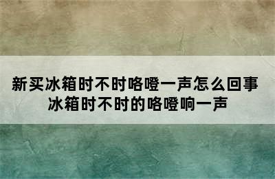 新买冰箱时不时咯噔一声怎么回事 冰箱时不时的咯噔响一声